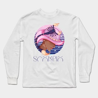 Scorpio Zodiac Sign | Circle Beautiful Girl Long Sleeve T-Shirt